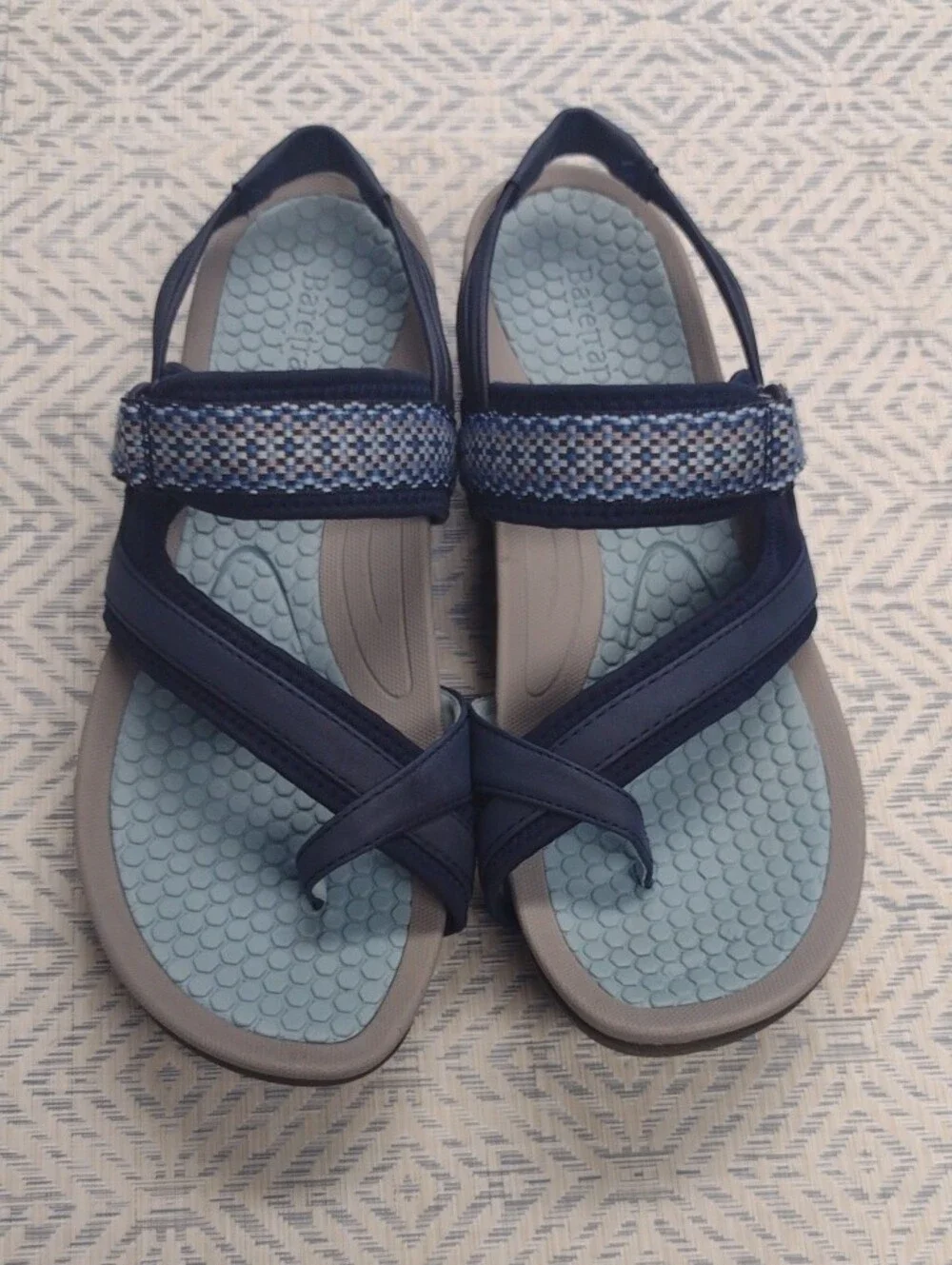 BareTraps Navy and Light Blue Women's Strappy Comfort Sandals